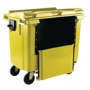 image of Slingsby 4 Wheelie Bin With Drop Down Front - 660L - Yellow