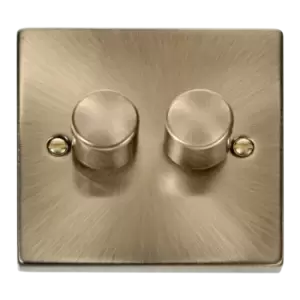 Image of Click Scolmore Deco 2 Gang 400W-VA 2 Way Resistive-Inductive Dimmer Switch - VPAB152