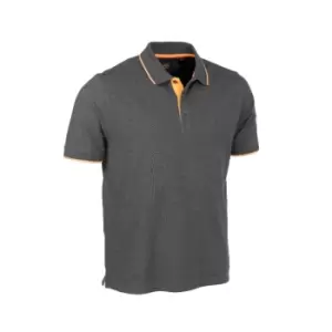 Image of Pique Polo Shirt Dark Grey Marl - XXL