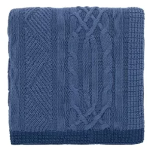 Joules Costal Cable Blue Throw Blue