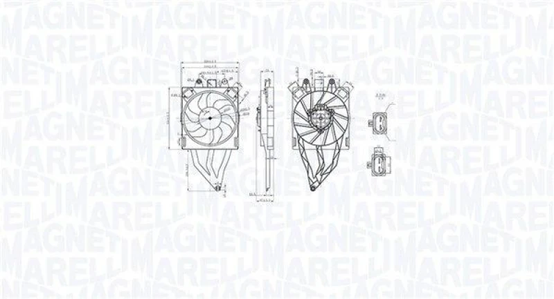 Image of MAGNETI MARELLI Fan, radiator MAGNETI MARELLI 069422854010