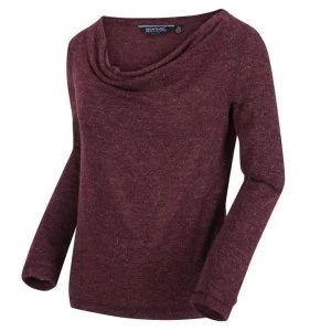 Image of Regatta Frayda Long Sleeve Cowl Neck T-Shirt - Dk Burgundy