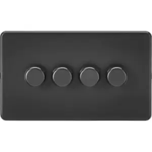 image of MLA Knightsbridge 4 Gang 2-Way 10-200W Trailing Edge Dimmer Matt Black - SF2184MBB