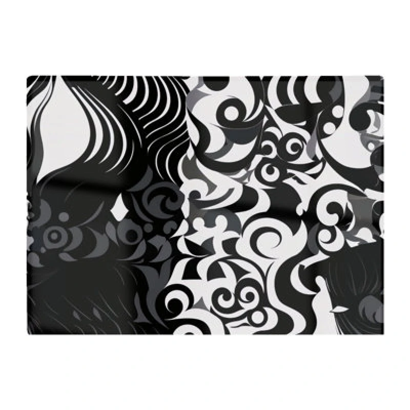 Image of Warren Reed Designer Black Grey Abstract Glass Chopping Board