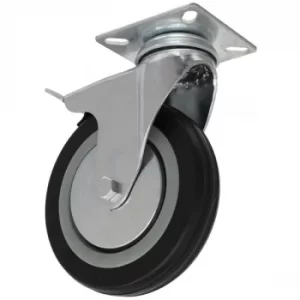 Sealey SCW1125SPL Castor Wheel Swivel Plate with Brake Ø125mm