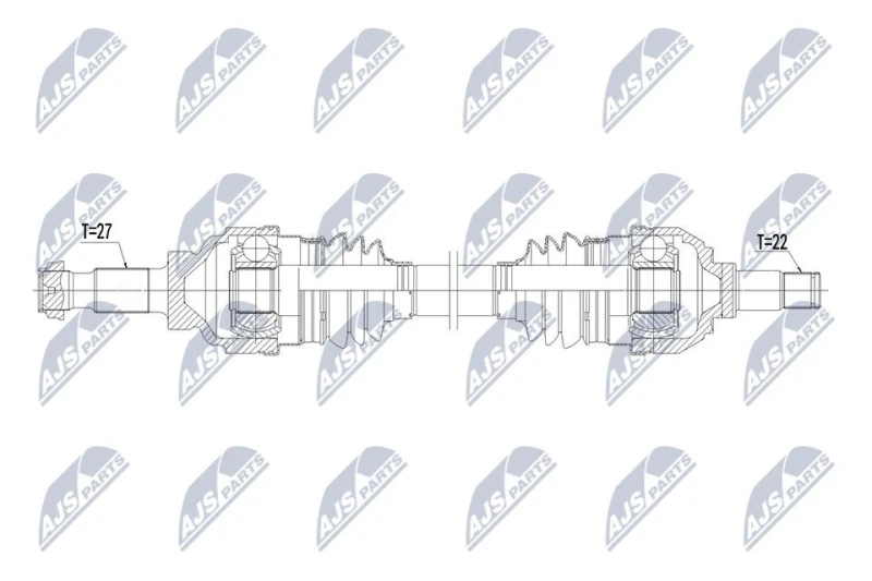 Image of NTY NPW-ME-216 Drive shaft Automatic Transmission, Rear Axle Left Drive Shaft (13)
