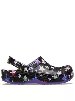Image of Crocs Classic Clog Graphics Sandal, Purple, Size 8 Younger
