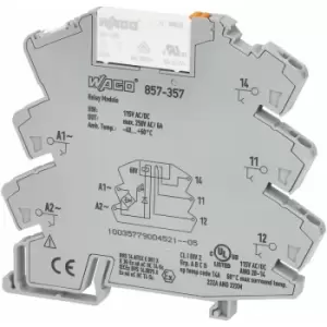 Image of Wago - 857-357 115V ac/dc 6A spdt-co din Rail Mountable Relay Module