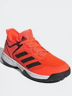 Image of adidas Adizero Club Tennis Shoes, Orange/Black/White, Size 1.5