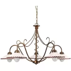 Image of Onli Rosina Multi Arm Pendant Ceiling Light, Glass Shades, 5x E14