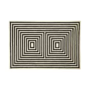 image of Bosie Milana Black And White Rug Large