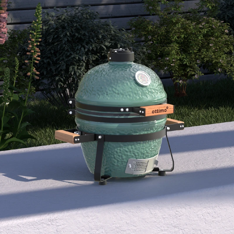 Image of Charles Bentley ottimo Searsmith 13" Kamado BBQ in Green Green Unisex