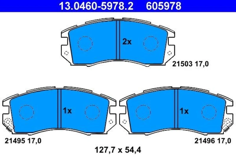 Image of ATE 13.0460-5978.2 Brake pad set with acoustic wear warning Brake Pad Set,disc brake (402)