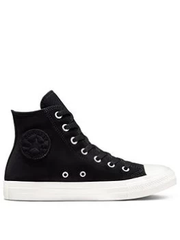 image of Converse Chuck Taylor All Star Hi Top Plimsolls - Black/White, Size 3, Women