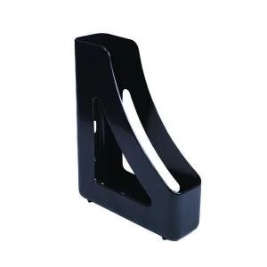 image of Q-Connect Executive Magazine Rack Black Dimensions W78 x D240 x