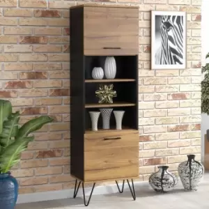 image of Display Cabinet 170cm Sideboard Cabinet Cupboard tv Stand Living Room Oak&Black - Oak & Black