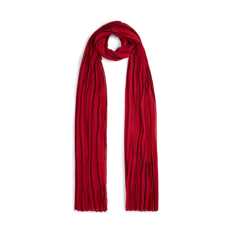 Image of Tommy Hilfiger Womens Chain Silk Scarf Soft Cream/Red female One Size