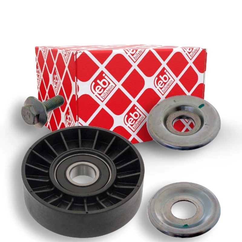 Image of FEBI BILSTEIN 19486 Idler Pulley with screw Plastic Deflection/Guide Pulley,v-ribbed belt (312)