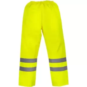 Image of Yoko Mens Hi-Vis Waterproof Contractor Over Trousers (3XL) (Hi-Vis Yellow) - Hi-Vis Yellow