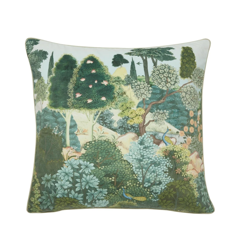 Image of Graham & Brown New Eden Feather Cushion, Emerald