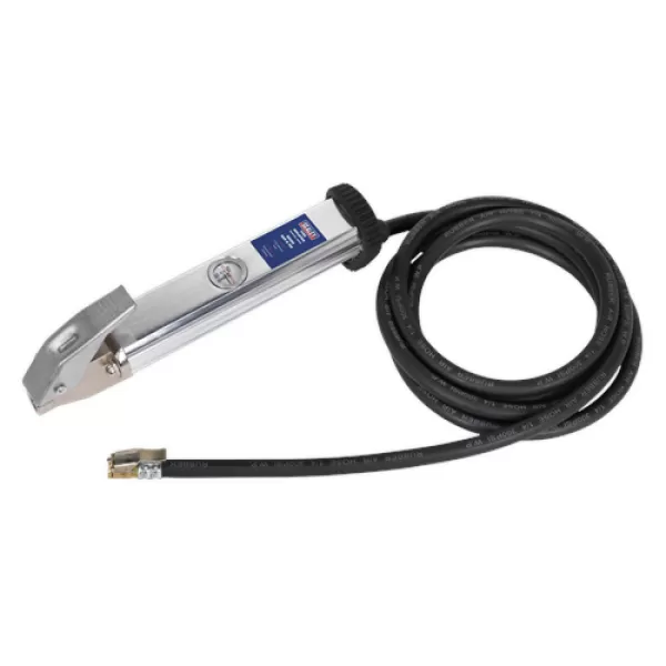 Image of Genuine SEALEY SA396 Tyre Inflator with 2.75mtr Hose & Clip-On Connector
