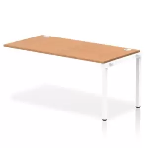 Image of Impulse Bench Single Row Ext Kit 1600 White Frame Office Bench Desk Oak