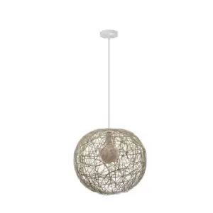 image of Coron Pendant Light 1xE27 Rattan 40cm