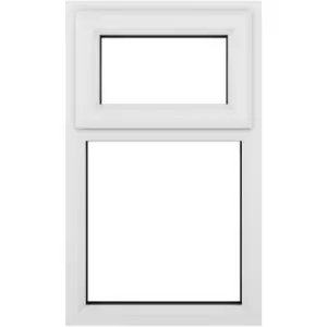 Image of Crystal Casement uPVC Window Top Hung Opening Over Fixed Light 1040mm x 1190mm Clear Double Glazing in White