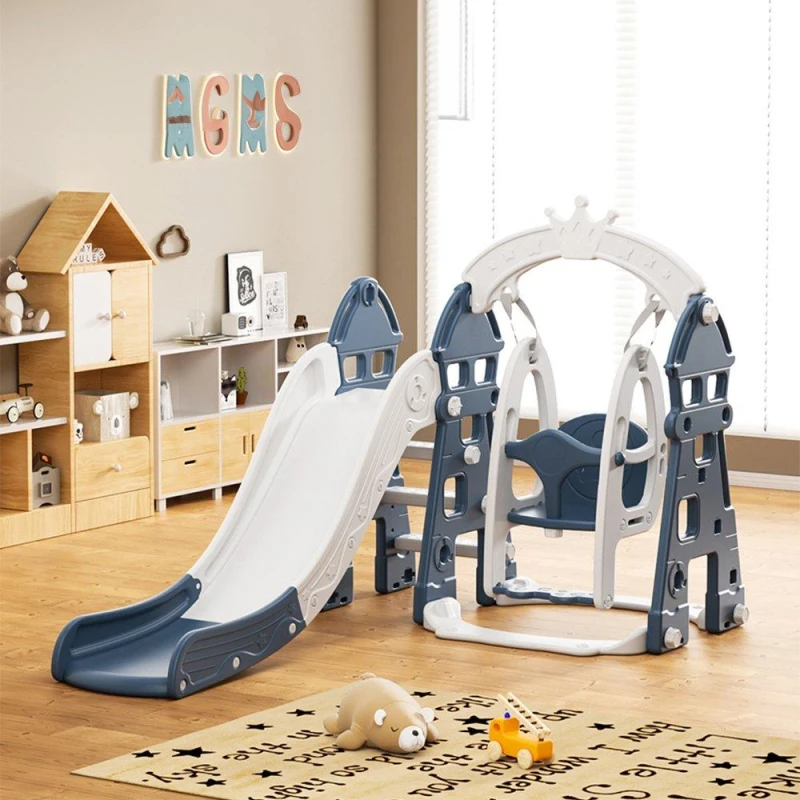Image of KIDKID 3-in-1 Toddler Plastic Swing Slide Climber Playset Blue unisex One size