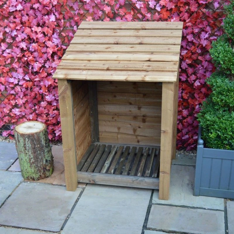 Image of Rutland County Garden Furniture Ltd Burley 4ft Log Store - L80 x W89.5x H128cm - Rustic Brown Brown Unisex