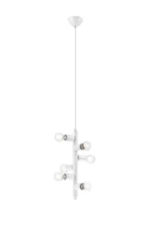 image of Linda Modern Multi Arm Pendant Ceiling Light White, 6x E27