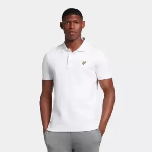 Mens Fine Textured Polo Shirt - White - S