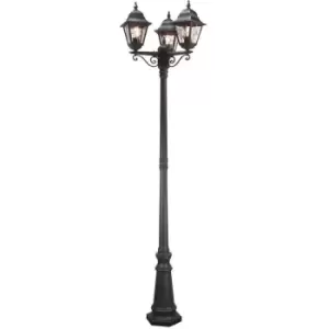 Image of Norfolk - 3 Light Outdoor Lamp Post Black IP43, E27 - Elstead