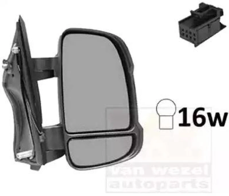 Image of VAN WEZEL 0983802 Wing mirror * HAGUS * Right, Short mirror arm Outside Mirror (50)