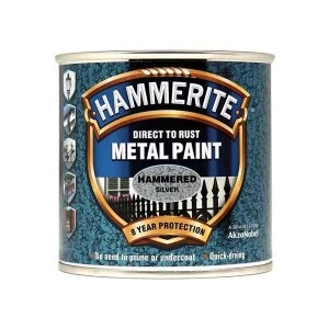 image of Hammerite Direct to Rust Hammered Finish Metal Paint Dark Green 750ml