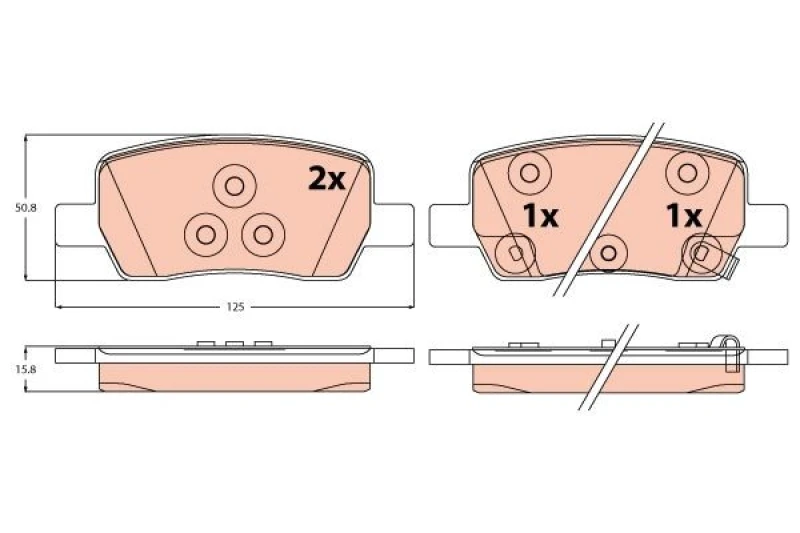 Image of Brake pad set TRW GDB2368