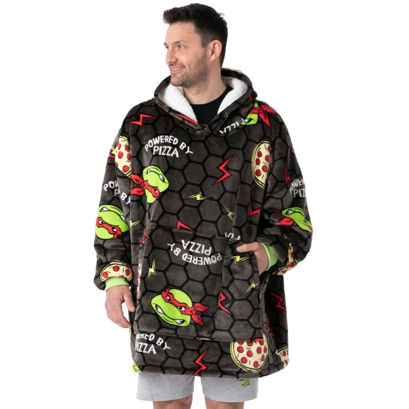 Image of Teenage Mutant Ninja Turtles Blanket Hoodie Grey male