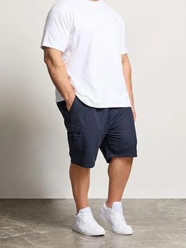 Image of BadRhino Mens Cotton Cargo Shorts in Dark Navy Size: XL Dark Navy Male XL