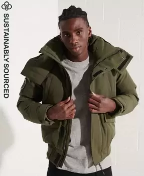 Image of Superdry Mens Everest Bomber Jacket Green / Dark Moss - Size: L