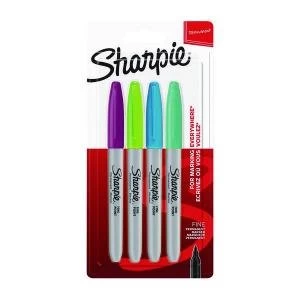 Sharpie 08 Permanent Marker Fun Fine Assorted Blister Pack of 4