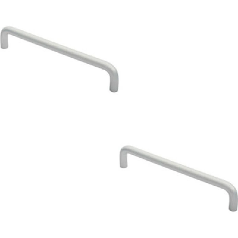 Image of Loops 2x Rounded D Shaped Bar Handle 300 x 19mm Diameter Satin Anodised Aluminium Multi