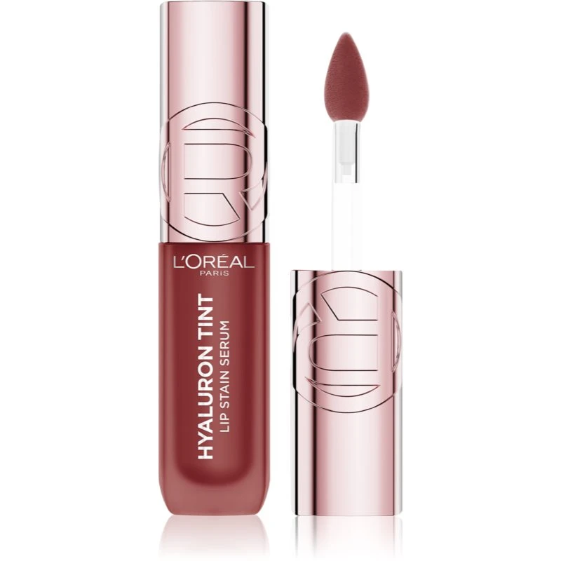 Image of LOreal Paris Hyaluron Tint Lip Stain Serum liquid lipstick with moisturising effect shade 521 Bordeaux Please 5 ml