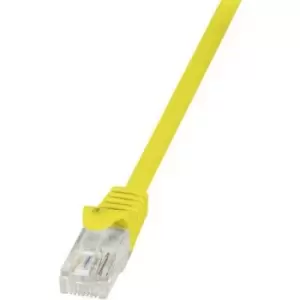 image of LogiLink CP1057U RJ45 Network cable, patch cable CAT 5e U/UTP 2m Yellow incl. detent