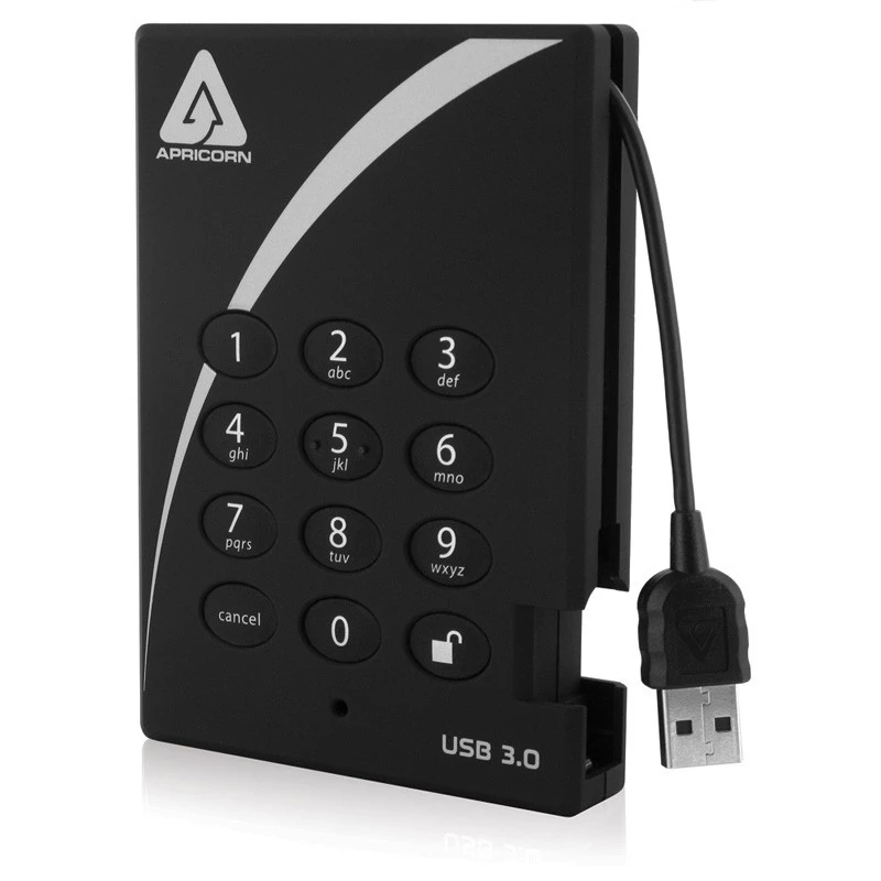 Image of Apricorn Aegis Padlock external hard drive 2 TB Black