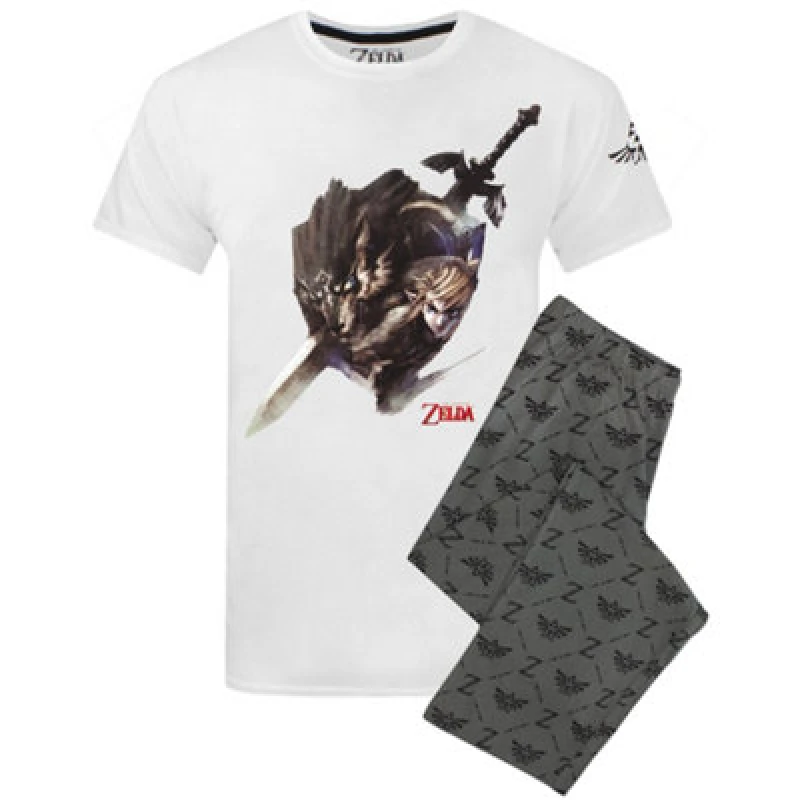 Image of Nintendo Short Sleeve Long Leg Pyjama Set White male