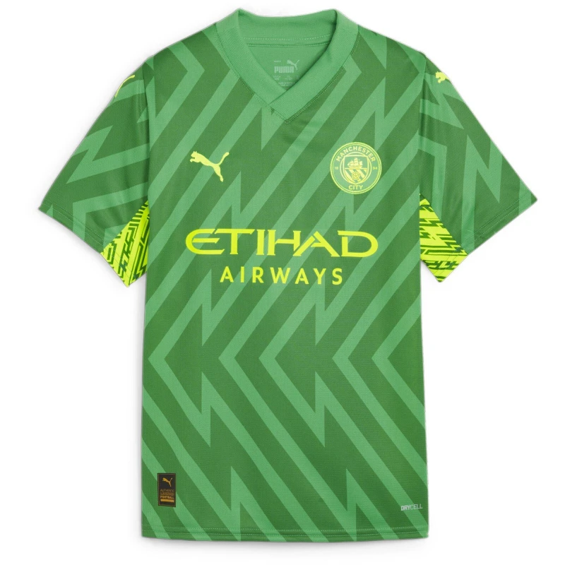 Image of Puma Mcfc Gk Jersey Replica Ss Jr Goalkeeper Top Unisex Kids Green unisex 5-6 Yrs