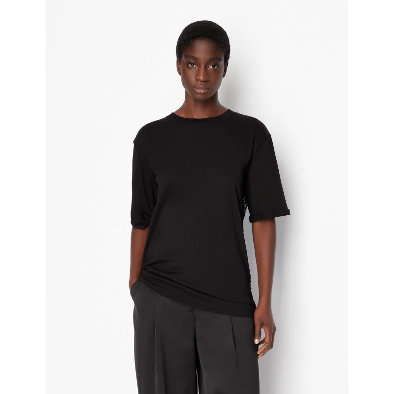 Image of ARMANI EXCHANGE Armani Sequin T-Shirt - Black 8