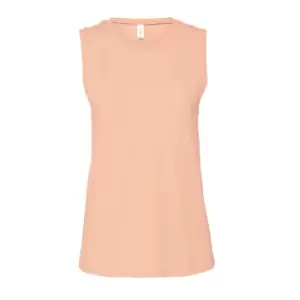 Image of Bella + Canvas Womens/Ladies Muscle Jersey Tank Top (L) (Peach Heather)