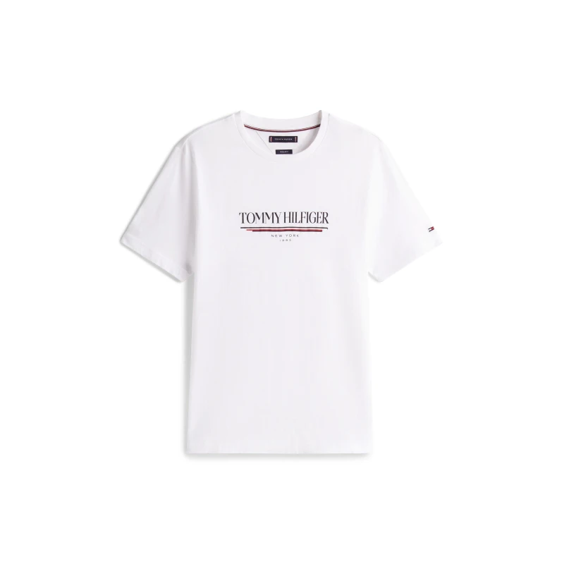 Image of Tommy Hilfiger Regular Fit Logo T-Shirt White YBR male S