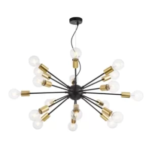 image of Jackson Ceiling Pendant Lamp Black, 18 Light, E27